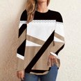 thumbnail image 2 of FAIWAD Women's Long Sleeve Tunic Tops Round Neck Color Block Plus Size Comfy Pullover Tops, 2 of 5