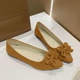thumbnail image 2 of Xfvqtps Womens Pointed Toe Bow Flats Colorful Quilted Insole Comfortable Casual Flat Shoes for Work Leisure Brown, 2 of 4