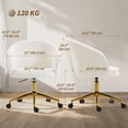thumbnail image 3 of HOMCOM Office Chair with Adjustable Height, Swivel Vanity Desk Chair, 3 of 10