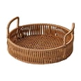 thumbnail image 2 of mtvxesu Woven Rattan Storage Basket for Tabletop Snacks Fruit and Dessert Tray for Afternoon Tea 3-Piece Set, 2 of 7