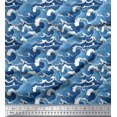 thumbnail image 1 of Soimoi Poly Georgette Fabric Waves Shirting Decor Fabric Printed Yard 42 Inch Wide, 1 of 5