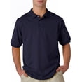 thumbnail image 4 of Hanes Cotton-Blend Men`s Jersey Polo, M, Navy, 4 of 7