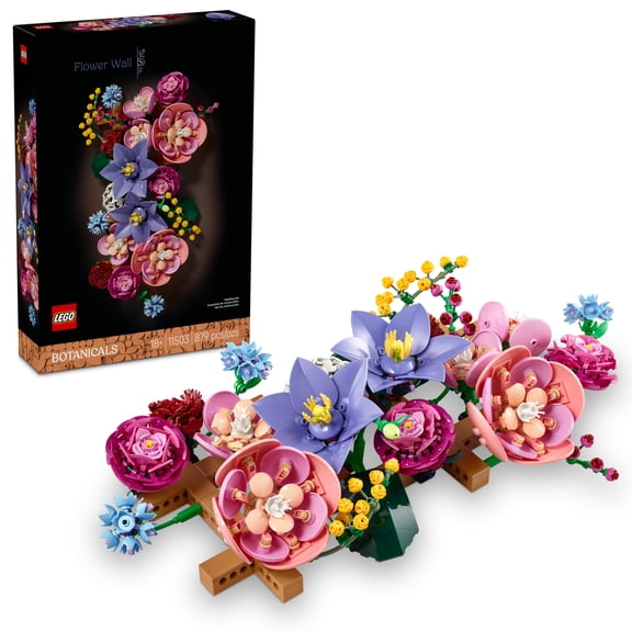 LEGO Botanicals Flower Wall - Building Set for Adults, Ages 18+ - Artificial Plants & Flowers for Home Office or Bedroom Decor - Gift for Housewarming - 11503
