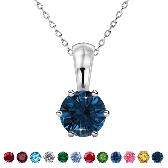 Cate & Chloe December Birthstone 18k White Gold Plated Women's Necklace 1ct Swarovski Crystal