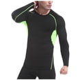 thumbnail image 2 of asjyhkr Mens Compression Shirts Long Sleeve Workout Athletic Running T Shirts Summer Quick Drying Performance Tops for Sports, 2 of 5