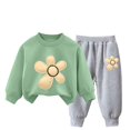 thumbnail image 2 of Pisexur Ensemble de Vêtements d'Automne et d'Hiver pour Bébés Filles Garçons 2 Pcs Mode Décontractée Imprimé Floral Manches Longues Col Rond Chandails en Molleton et Pantalons Ensemble de Survêtement pour Filles Garçons 3-8 Ans, 2 of 4