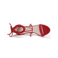 thumbnail image 4 of BLISSFUL STEP Chaussures pour Femmes Sandales à Talon Aiguille Haut à Bride Cheville à Nouer Bout Ouvert en Faux Suède Rouge 9, 4 of 8