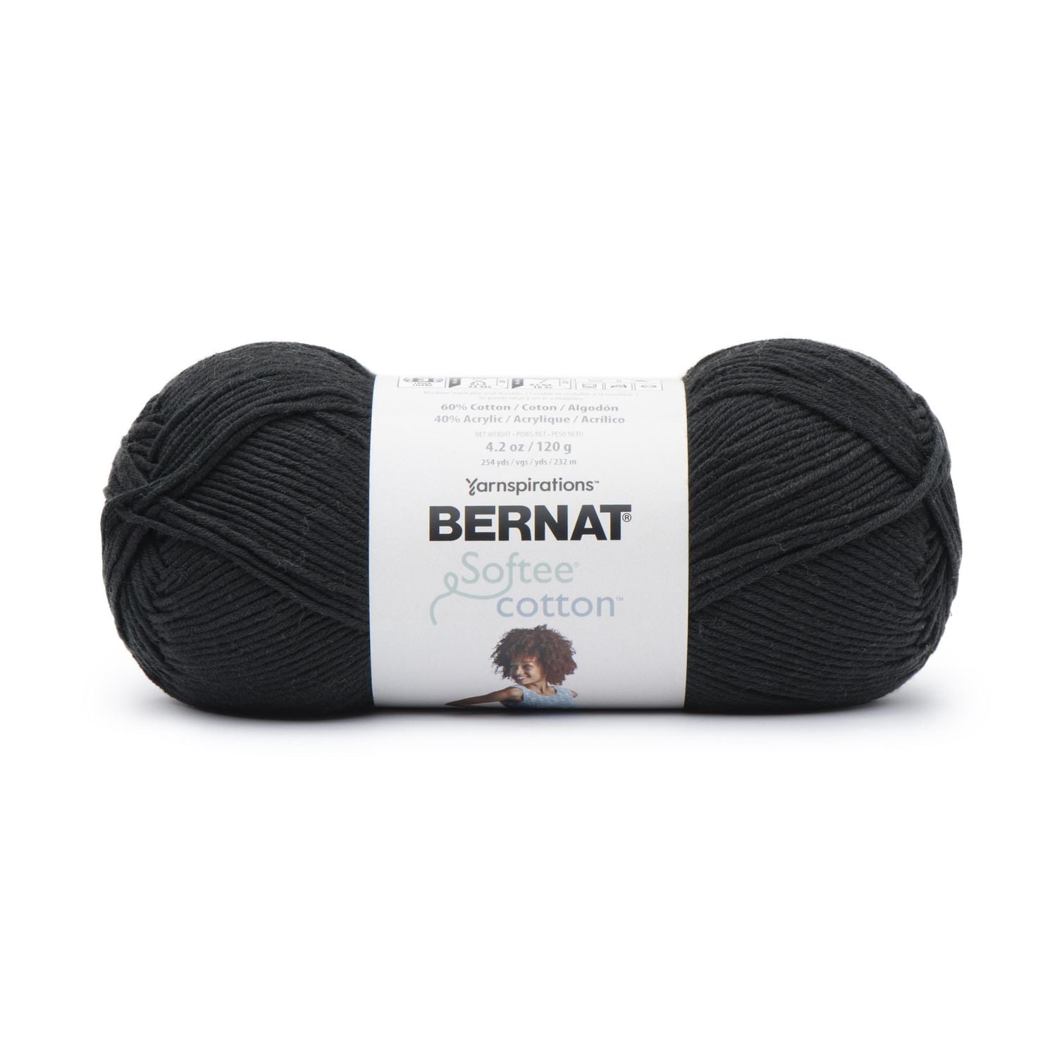 Bernat® Softee® Cotton™ Yarn, Cotton Blend #3 Light, 4.2oz/120g