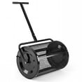 thumbnail image 1 of Gymax Compost SpreaderPeat Moss Spreader Roller w/Height-adjustable T-shape Handle Black, 1 of 10