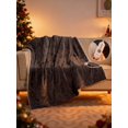 thumbnail image 1 of Ourlova Heated Throw Blanket Velvet Soft Fast Heating 4 Heat Levels 4H Auto Off Machine Washable OverHeat Protection 84x90 Inch Gray, 1 of 10