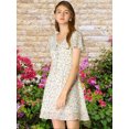thumbnail image 2 of INSPIRE CHIC Women's Floral Lace-up Chiffon Dress, 2 of 6