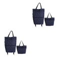 thumbnail image 3 of ZheElen Foldable Shopping Bag With Wheels Convenient And Durable Wide Application Multi-Function Shopping Bag Shopping Bags Mickey Black Flower 2Set, 3 of 6