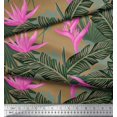 thumbnail image 2 of Soimoi Moss Georgette Fabric Floral & Leaves Tropical Print Sewing Fabric Yard 42 Inch Wide, 2 of 3