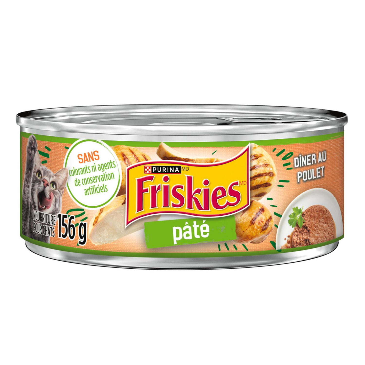 Purina Friskies Pate Chicken Dinner, Wet Cat Food 156G