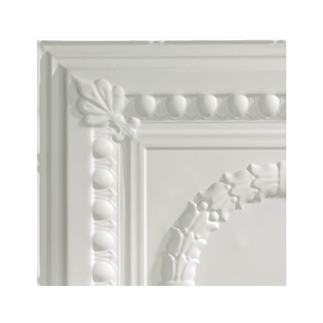 Fasade Rosette Matte White Ceiling Tile Sample 12" x 12" random portion no overlap