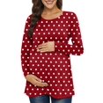 thumbnail image 1 of Jchiup Women's Maternity Tops Long Sleeve Side Ruching Round Neck Shirt, 1 of 6