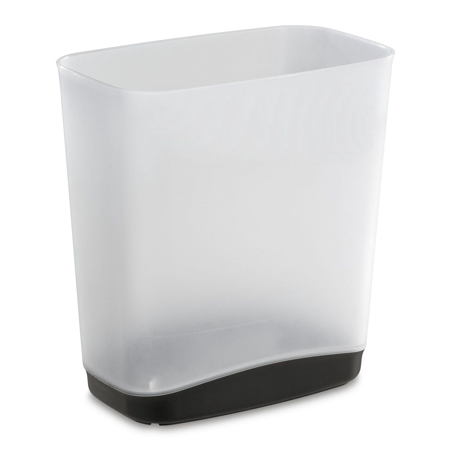 Sterilite 12.5 LRectangular Slim Wastebasket, Trash Can with Modern Aesthetic, Ideal for Small Spaces, Grey