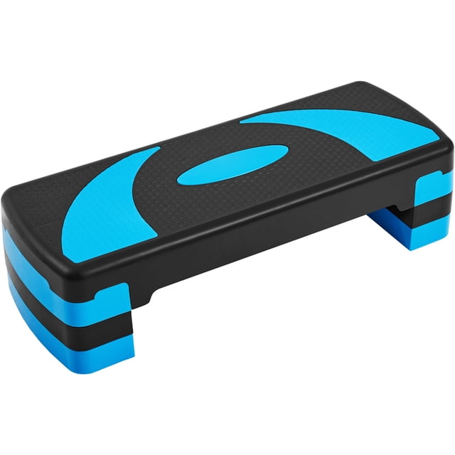 Yaheetech Aerobic Stepper Platform with Risers, 3 Adjustable Heights, for Home Gyms, Blue