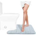 thumbnail image 1 of ORUYROP Memory Foam Toilet Bath Mat U-Shaped, Soft and Comfortable, Super Water Absorbent, Non-Slip, Thick, Machine Wash Bathroom Commode Contour Rug, 24 X 20 Inches (24 X 20 Inches, Silver), 1 of 7
