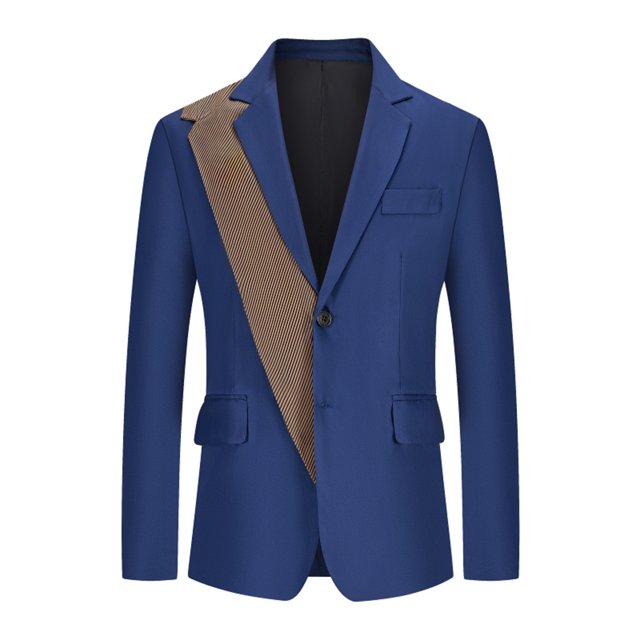 Mode Homme Angleterre Couleur Unie Haute Qualité Costume Décontracté à Simple Boutonnage