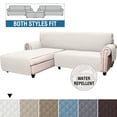 thumbnail image 1 of CHOK L-Shape Sofa Slipcover Sectional 3 Seater Chaise Cover Pet Dogs Couch Protector  (Black Large), 1 of 10