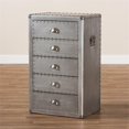 thumbnail image 4 of Baxton Studio Davet Mid-Century 5-Drawer Metal Accent Chest in Silver, 4 of 9