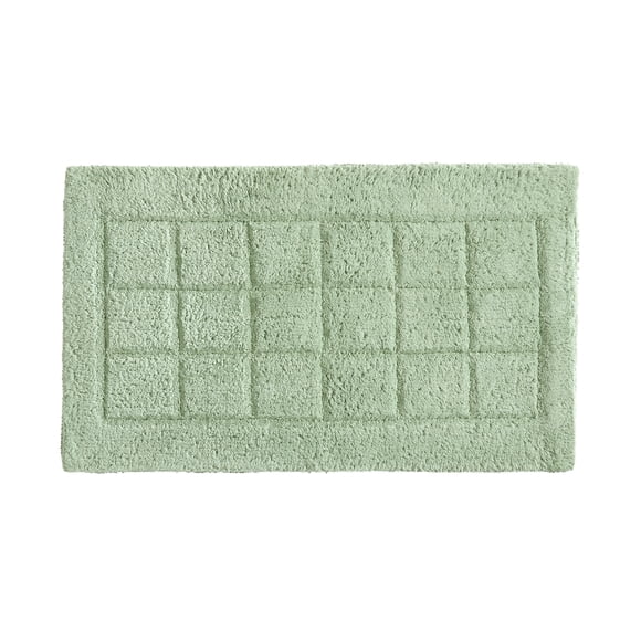 Tapis de bain réversible tufté Martha Stewart Everyday en coton 100 % – Vert, 20" x 34"