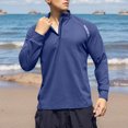 thumbnail image 3 of QIPOPIQ Men's UPF 50+ Sun Shirt 1/4 Zip Up Long Sleeve Rash Guard Lightweight Hiking Workout Running Pullover Clearance, 3 of 6
