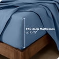 thumbnail image 3 of Bare Home Flannel Sheet Set - 100% Cotton - Deep Pocket - Twin, Coronet Blue, 3-Pieces, 3 of 7