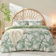 thumbnail image 1 of Gogreen Twin Duvet Cover Floral, Soft & Breathable Microfiber 3 Pieces Twin Bedding Sets, Pattern Twin Comfy Duvet Cover, with Zipper Closure (Green Leaf, Twin), 1 of 8