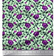 thumbnail image 1 of Soimoi Velvet Fabric Leaves & Floral Artistic Print Fabric by The Yard 58 Inch Wide, 1 of 1