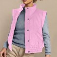 thumbnail image 1 of Women's Casual Solid Color Lapel Hooded Sleeveless Jacket with Elastic Hem for Spring and Summer, 1 of 8