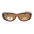 thumbnail image 2 of Polarized 55mm Rectangular Fit Over Plastic Sunglasses Brown, 2 of 3