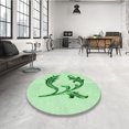 thumbnail image 4 of Ahgly Company Tapis d'Intérieur Lavable à la Machine, Carré, Transitionnel, Vert Menthe, Tapis de Zone, 5 Pieds Carré, 4 of 7