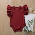 thumbnail image 2 of MIASHUI Baby Clothes Baby Boys Girls Solid Ruffle Romper Bodysuit Clothes Outfits,Red,0-6 Months, 2 of 4