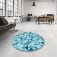 thumbnail image 4 of Ahgly Company Tapis d'Intérieur Lavable en Machine Carré Transitionnel Bleu Lierre, 8 Pieds Carré, 4 of 7