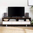 thumbnail image 2 of Walker Edison Mid Century Modern 3 Drawer Universal Stand for TV's up to 65" Flat Screen Living Room Storage Entertainment Center, 60 Inch, Dark Walnut, 2 of 5