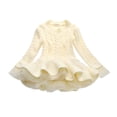 thumbnail image 1 of EGNMCR Robe Sans Manches à Col Rond Tout-Petits Enfants Bébés Filles Chandail Tricoté Robe d'Hiver au Crochet avec Tulle Chandail Robe Fille, 1 of 3