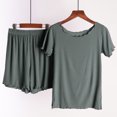 thumbnail image 2 of Yuyuzo Ensembles de Pyjamas Courts pour Femmes Manches à Volants Col Ras du Cou Hauts et Shorts Vêtements de Nuit Loungewear Doux, 2 of 7