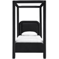 thumbnail image 3 of Meridian Furniture Salina Lit Simple Rembourré en Velours Noir, 3 of 11