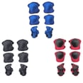 thumbnail image 3 of Ensemble de 6 Pcs Équipement de Protection pour Enfants Sports Protège-Poignet Coude Genou Rouleau avec Coussinets Ajustables pour Patinage Planche à Roulettes Vélo, Noir, 3 of 7