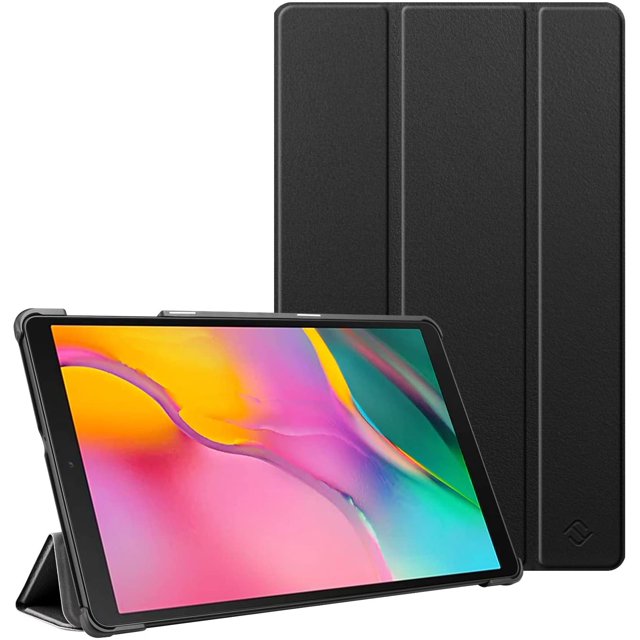 Case for Samsung Galaxy Tab A 10.1 T510 / T515 2019 - Ultra Slim Superlight Synthetic Leather Protective Case with Stand Function for Samsung Galaxy Tab A 10.1 Inch 2019 Tablet, Black