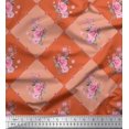 thumbnail image 1 of Soimoi polyester Crepe Fabric Leaves, & Rose Floral Fabric Prints By Yard 52 Inch Wide, 1 of 3
