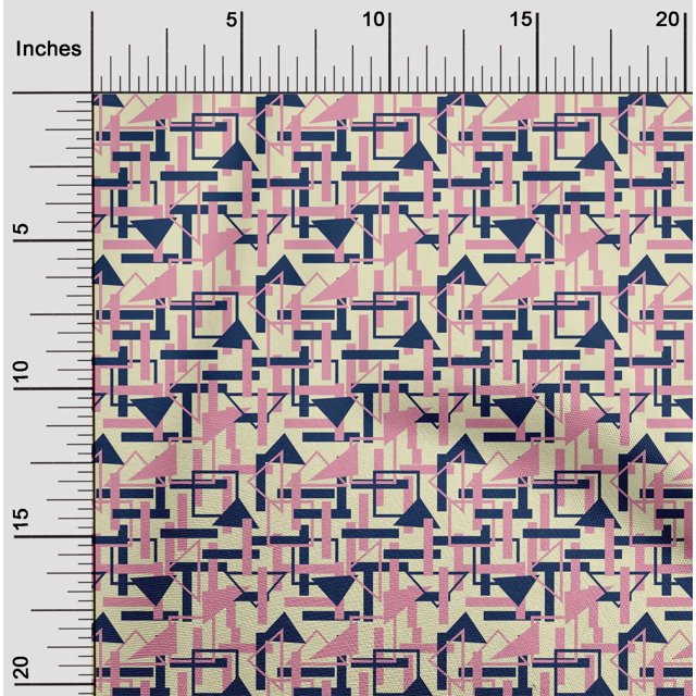 oneOone Cotton Flex Fabric Square & Triangle Geometric Decor Fabric Printed BTY 40 Inch Wide