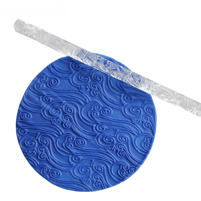 Embossing Acrylic Rolling Pin Fondant Craft Cake Baking Decorating Tool Tortilla Rolling Pin Wooden Dough Roller Kids Embossed Cookie Rolling Pin Roll Pin Kitchen Cookie Pin Roller Embossed Rolling