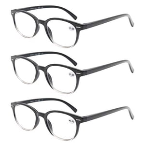MODFANS Lunettes de lecture élégantes rondes 3 Paire avec des lunettes de mode pour la lecture pour les hommes et les femmes +1.00