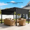 thumbnail image 2 of Outsunny 2 Pcs 16 x 4ft Pergola Shade, UV Protection Pergola Canopy, Black, 2 of 10