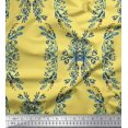 thumbnail image 1 of Soimoi Poly Georgette Fabric Floral & Ogee Damask Printed Fabric 1 Yard 42 Inch Wide, 1 of 1