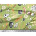 thumbnail image 2 of Soimoi Green Rayon Fabric Mixed Vegetable Print Fabric by the Yard 56 Inch Wide, 2 of 3