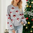 thumbnail image 3 of Chandail de Noël pour Femmes, Manches Longues Décontractées à Col Rond Femmes à la Mode Chandail Tricoté pour l'Hiver pour Extérieur Rose, Gris, Noir, Rouge, Bleu, Vert, 3 of 8
